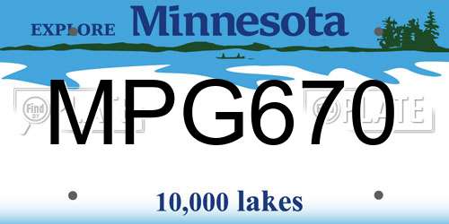 MPG670 Minnesota License Plate