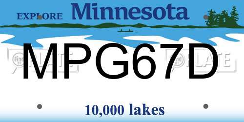 MPG67D Minnesota License Plate