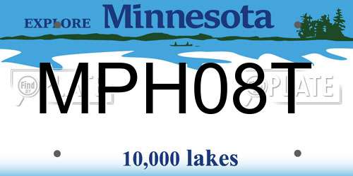 MPH08T Minnesota License Plate