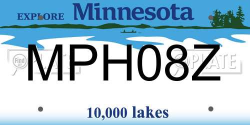 MPH08Z Minnesota License Plate