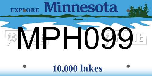 MPH099 Minnesota License Plate