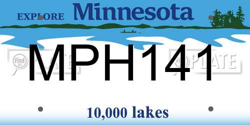 MPH141 Minnesota License Plate