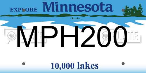 MPH200 Minnesota License Plate