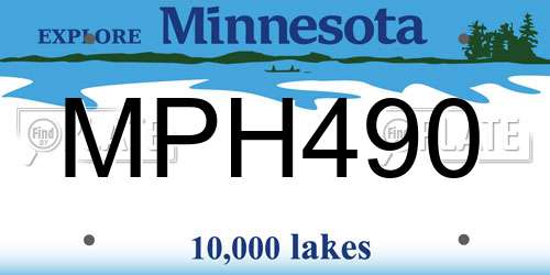 MPH490 Minnesota License Plate