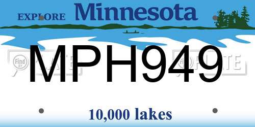 MPH949 Minnesota License Plate