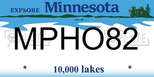 MPHO82 Minnesota License Plate