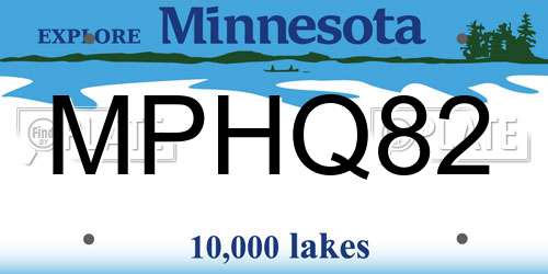 MPHQ82 Minnesota License Plate