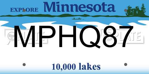 MPHQ87 Minnesota License Plate