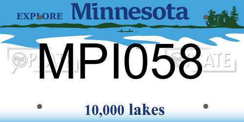 MPI058 Minnesota License Plate