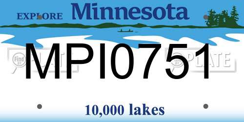 MPI0751 Minnesota License Plate