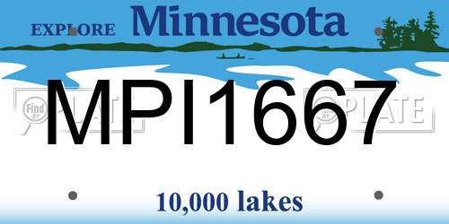 MPI1667 Minnesota License Plate