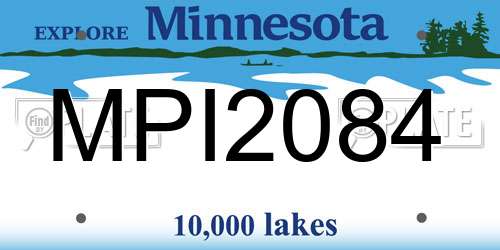 MPI2084 Minnesota License Plate