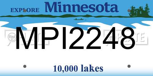 MPI2248 Minnesota License Plate