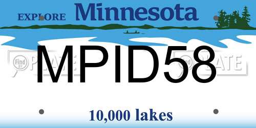 MPID58 Minnesota License Plate