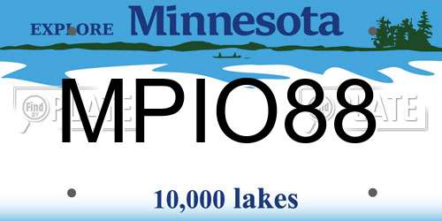 MPIO88 Minnesota License Plate