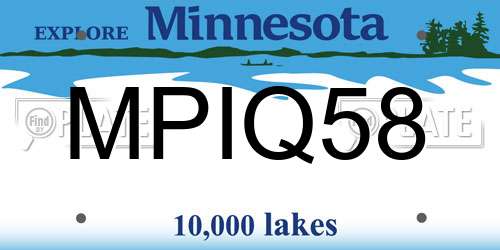 MPIQ58 Minnesota License Plate