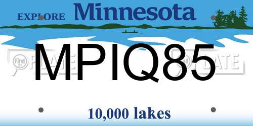 MPIQ85 Minnesota License Plate