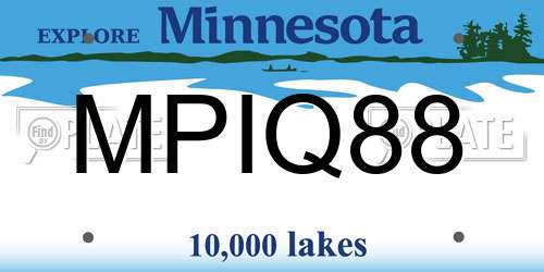 MPIQ88 Minnesota License Plate