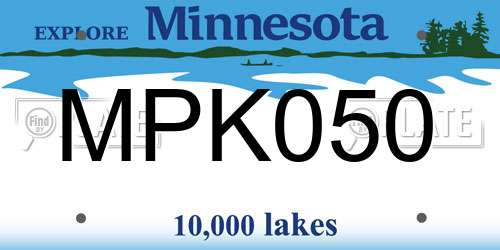 MPK050 Minnesota License Plate
