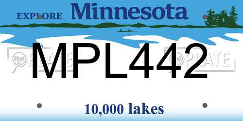 MPL442 Minnesota License Plate
