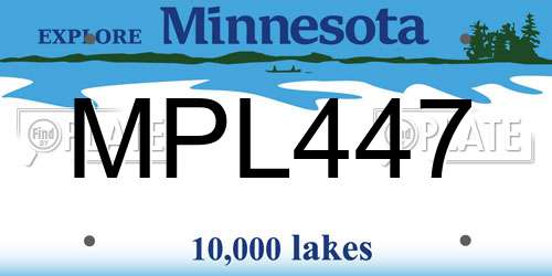 MPL447 Minnesota License Plate