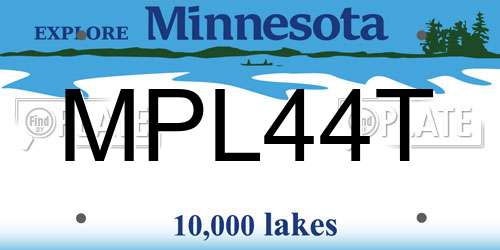 MPL44T Minnesota License Plate