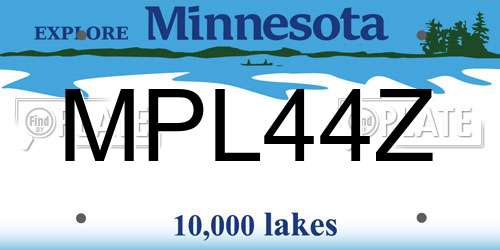 MPL44Z Minnesota License Plate