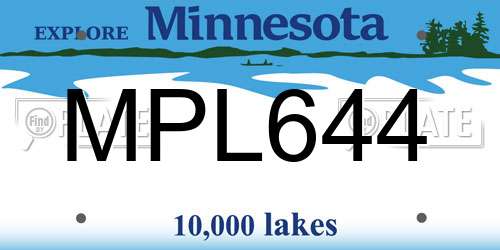 MPL644 Minnesota License Plate