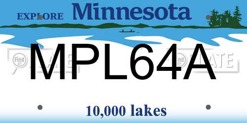MPL64A Minnesota License Plate