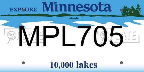 MPL705 Minnesota License Plate