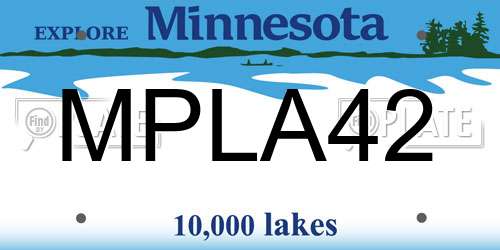 MPLA42 Minnesota License Plate