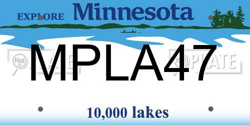MPLA47 Minnesota License Plate