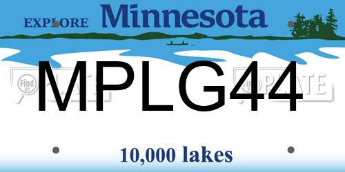 MPLG44 Minnesota License Plate