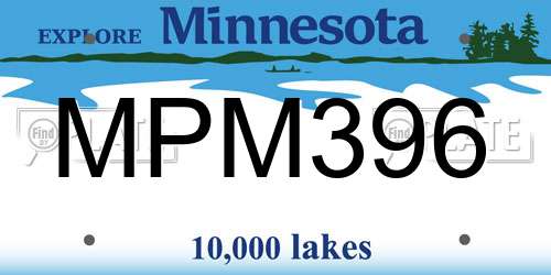 MPM396 Minnesota License Plate