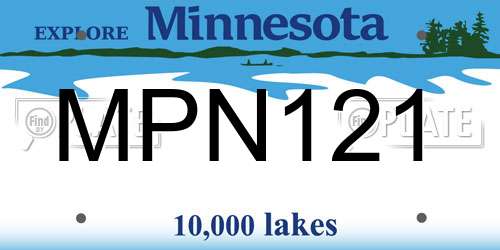 MPN121 Minnesota License Plate