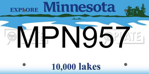 MPN957 Minnesota License Plate