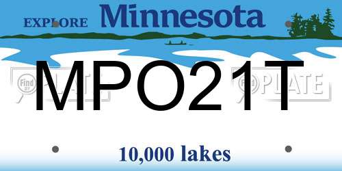 MPO21T Minnesota License Plate