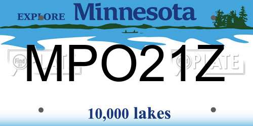 MPO21Z Minnesota License Plate