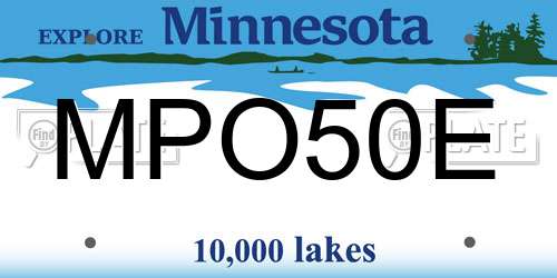 MPO50E Minnesota License Plate