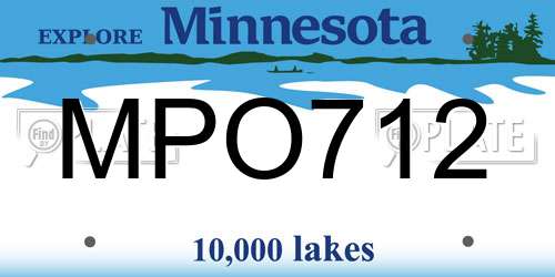 MPO712 Minnesota License Plate