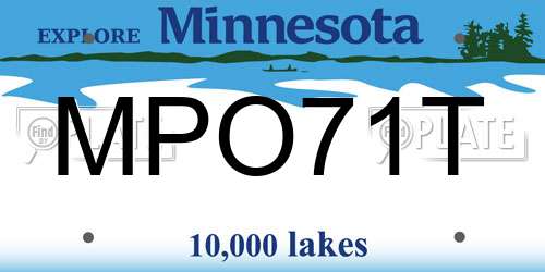 MPO71T Minnesota License Plate