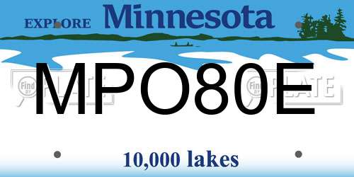 MPO80E Minnesota License Plate
