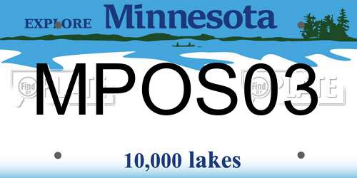 MPOS03 Minnesota License Plate