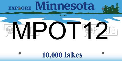 MPOT12 Minnesota License Plate