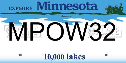 MPOW32 Minnesota License Plate