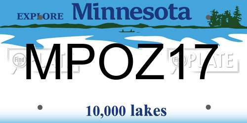 MPOZ17 Minnesota License Plate