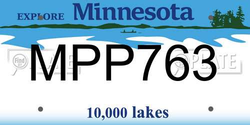 MPP763 Minnesota License Plate