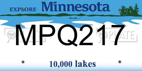 MPQ217 Minnesota License Plate