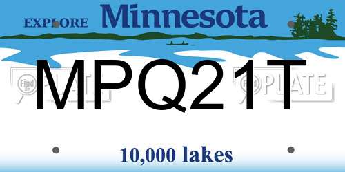 MPQ21T Minnesota License Plate