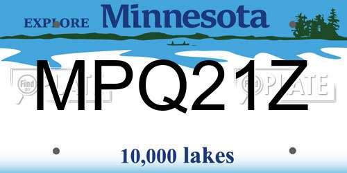 MPQ21Z Minnesota License Plate
